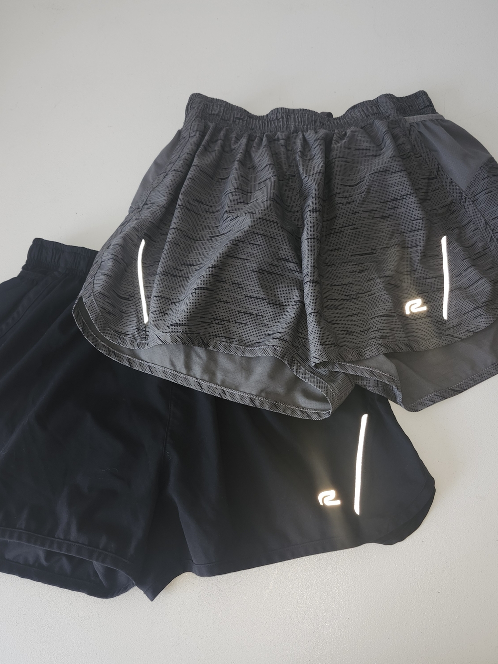 Men's Athletic Running Shorts - Black and Charcoal
